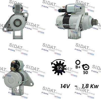 Sidat S12VA0349A2 - Стартер www.autospares.lv