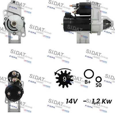 Sidat S12VA0363A2 - Стартер www.autospares.lv