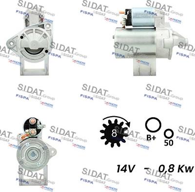 Sidat S12VA0240 - Стартер www.autospares.lv