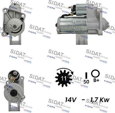 Sidat S12VA0279A2 - Starter www.autospares.lv