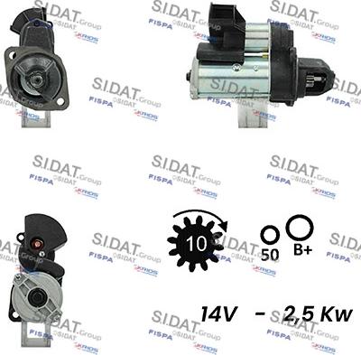 Sidat S12VA0703A2 - Стартер www.autospares.lv