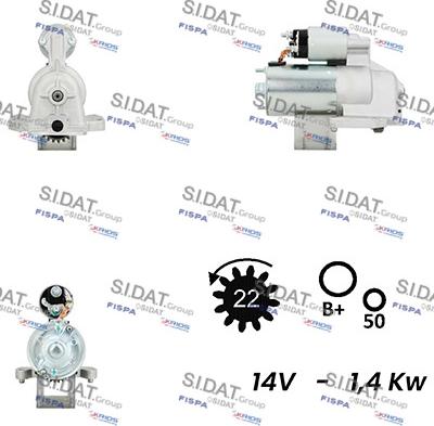 Sidat S12VS0695A2 - Starteris autospares.lv