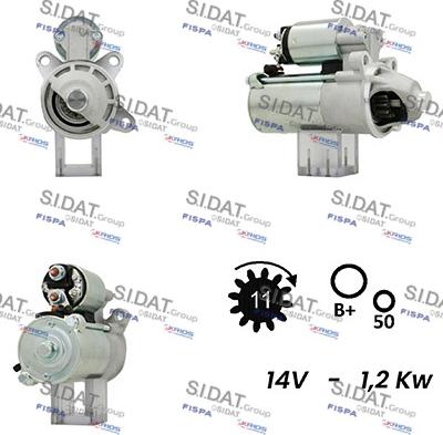 Sidat S12VS0696A2 - Starter www.autospares.lv