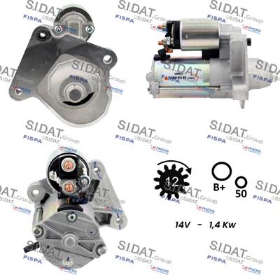 Sidat S12VS0013 - Starteris autospares.lv