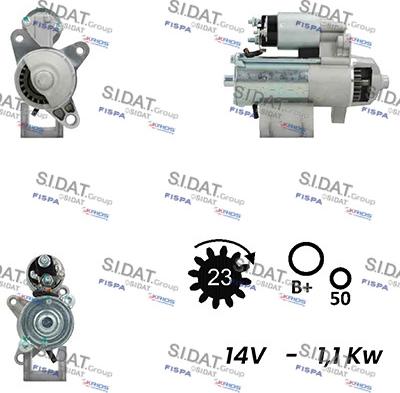 Sidat S12VS0192A2 - Starter www.autospares.lv