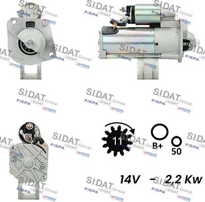 Sidat S12VS0160A2 - Starteris www.autospares.lv