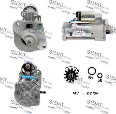 Sidat S12VS0160 - Starteris www.autospares.lv