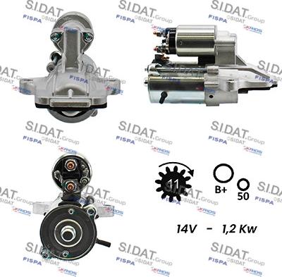 Sidat S12VS0283A2 - Starteris www.autospares.lv