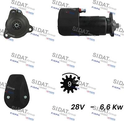 Sidat S24BH0059A2 - Стартер www.autospares.lv