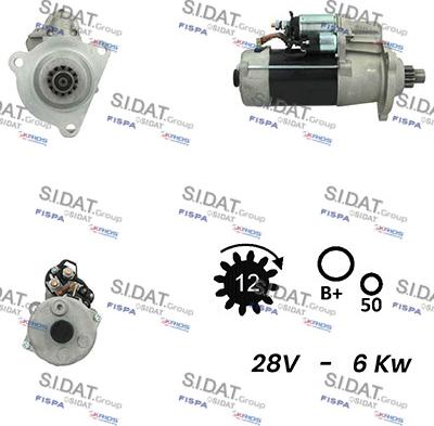 Sidat S24BH0124A2 - Starteris autospares.lv