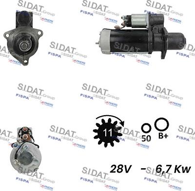 Sidat S24BH0120A2 - Starter www.autospares.lv