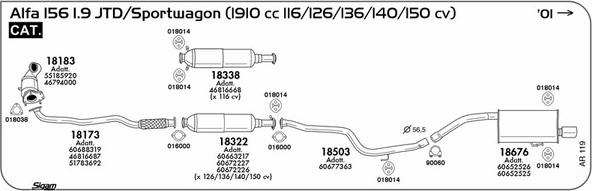 Sigam AR119 - Izplūdes gāzu sistēma www.autospares.lv