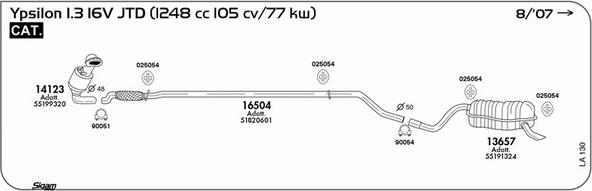 Sigam LA130 - Izplūdes gāzu sistēma www.autospares.lv