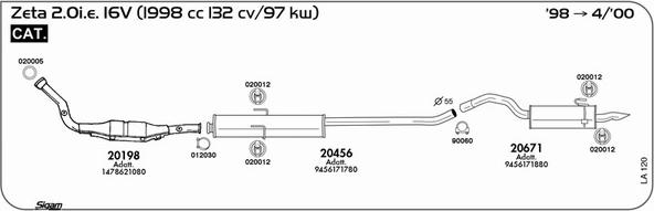 Sigam LA120 - Izplūdes gāzu sistēma www.autospares.lv