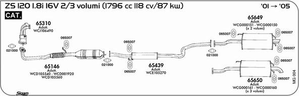 Sigam MG004 - Izplūdes gāzu sistēma www.autospares.lv