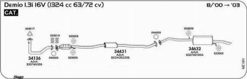 Sigam 044003 - Blīvgredzens, Izplūdes caurule www.autospares.lv