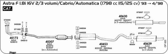 Sigam OP022 - Izplūdes gāzu sistēma www.autospares.lv