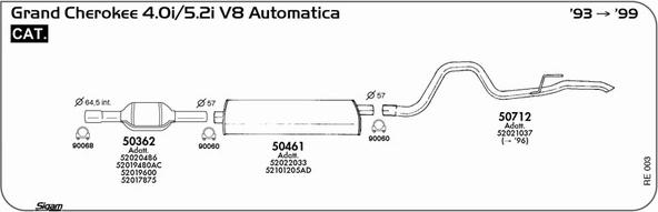 Sigam RE003 - Izplūdes gāzu sistēma www.autospares.lv