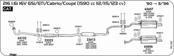 Sigam RO022 - Izplūdes gāzu sistēma www.autospares.lv