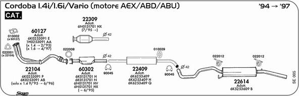 Sigam SE005 - Izplūdes gāzu sistēma www.autospares.lv