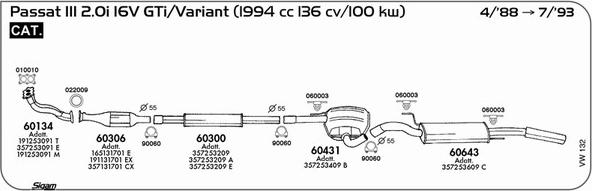 Sigam VW132 - Izplūdes gāzu sistēma www.autospares.lv