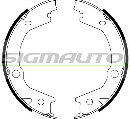 SIGMAUTO SFA765 - Brake Shoe Set, parking brake www.autospares.lv