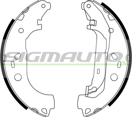 SIGMAUTO SFA245 - Комплект тормозных колодок, барабанные www.autospares.lv