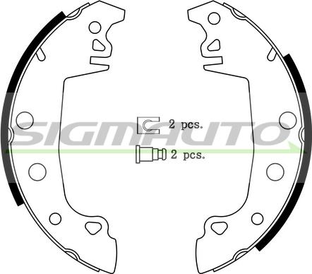 SIGMAUTO SFA104 - Bremžu loku komplekts www.autospares.lv