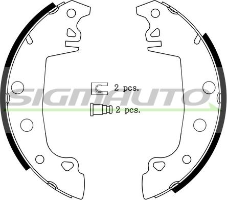 SIGMAUTO SFA149 - Bremžu loku komplekts www.autospares.lv