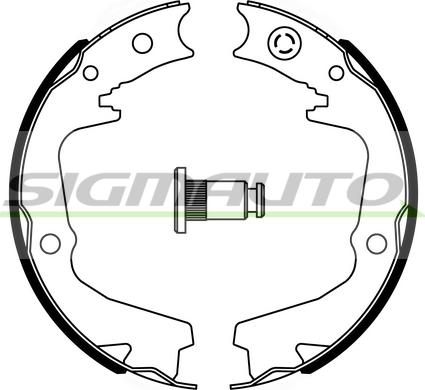 SIGMAUTO SFA893 - Brake Shoe Set, parking brake www.autospares.lv