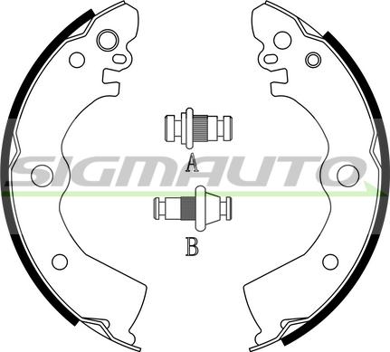 SIGMAUTO SFA851 - Brake Shoe Set www.autospares.lv