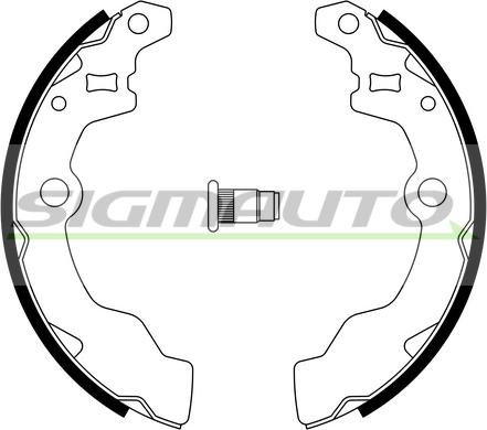 SIGMAUTO SFA882A - Комплект тормозных колодок, барабанные www.autospares.lv