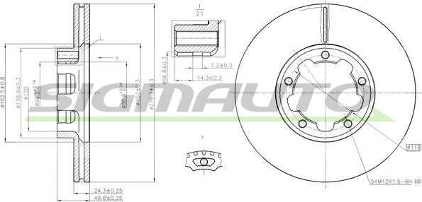 SIGMAUTO DB0261V - Bremžu diski autospares.lv