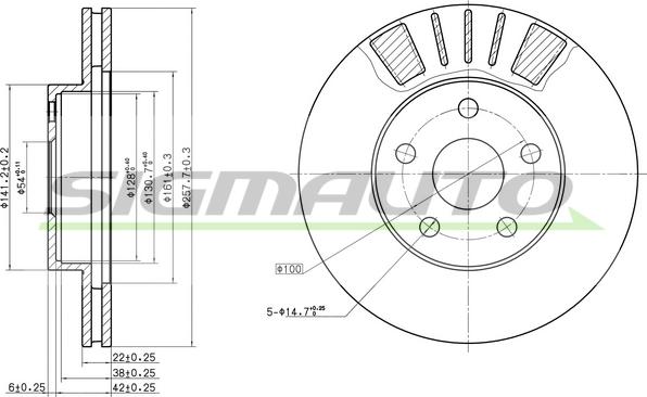 SIGMAUTO DBA411V - Bremžu diski www.autospares.lv