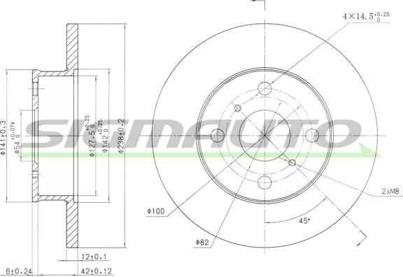 SIGMAUTO DBA412S - Bremžu diski autospares.lv