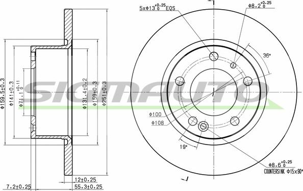 SIGMAUTO DBA554S - Bremžu diski www.autospares.lv