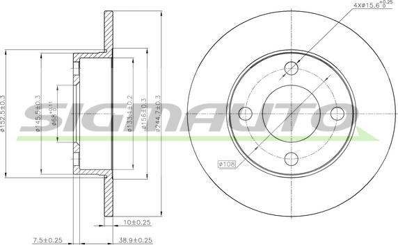 SIGMAUTO DBA563S - Bremžu diski www.autospares.lv