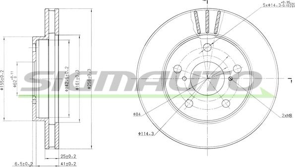 SIGMAUTO DBA505V - Bremžu diski autospares.lv