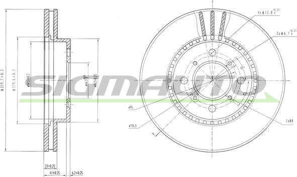 SIGMAUTO DBA511V - Bremžu diski www.autospares.lv