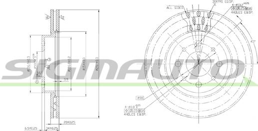 SIGMAUTO DBA521V - Bremžu diski autospares.lv