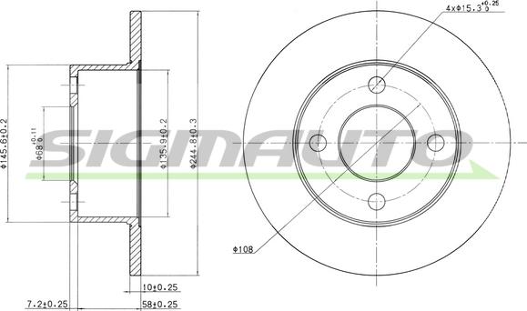 SIGMAUTO DBA625S - Bremžu diski www.autospares.lv