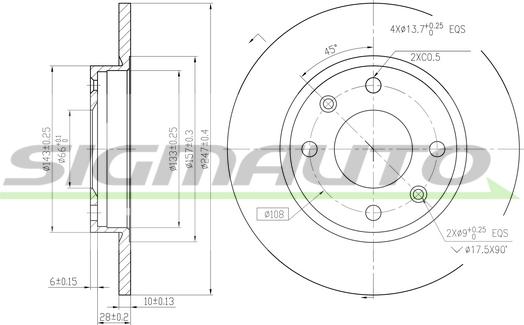 SIGMAUTO DBA059S - Bremžu diski autospares.lv