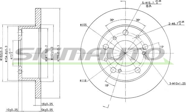 SIGMAUTO DBA063S - Bremžu diski autospares.lv