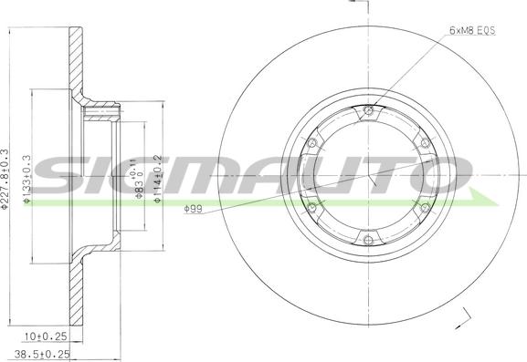 SIGMAUTO DBA016S - Brake Disc www.autospares.lv