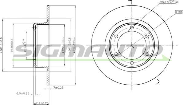 SIGMAUTO DBA011S - Тормозной диск www.autospares.lv