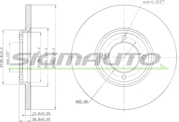 SIGMAUTO DBA023S - Bremžu diski www.autospares.lv