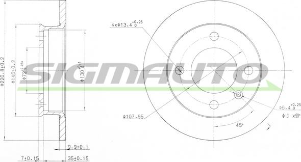 SIGMAUTO DBA079S - Bremžu diski www.autospares.lv