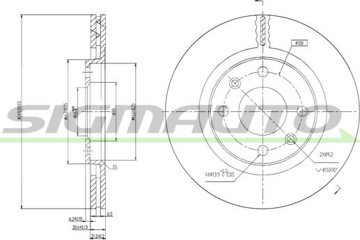 SIGMAUTO DBA192V - Тормозной диск www.autospares.lv