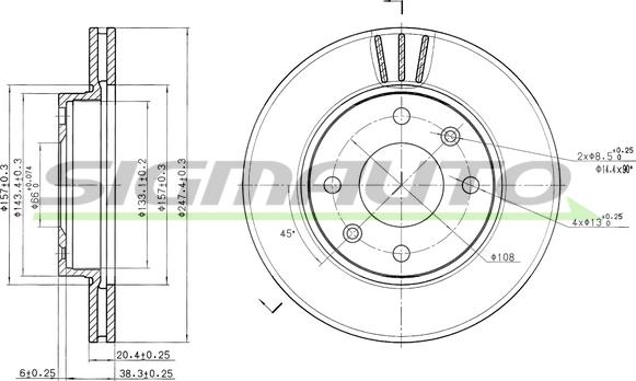 SIGMAUTO DBA154V - Bremžu diski www.autospares.lv