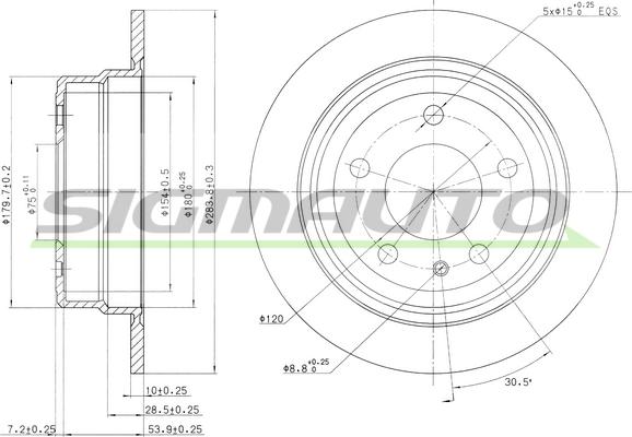 SIGMAUTO DBA120S - Bremžu diski www.autospares.lv